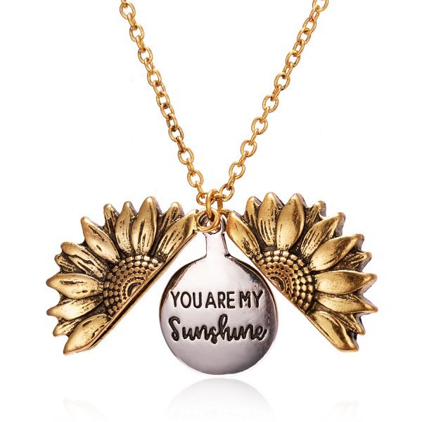 Open Locket Sunflower Necklace Pendant - StarWorths