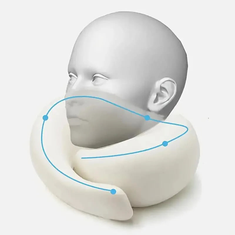 Travel Neck Pillow Memory Foam U-shaped Pillow Snail Style Travel Neck Support Portable Adjustable Soft Noon Break Sleep Pillows - StarWorths