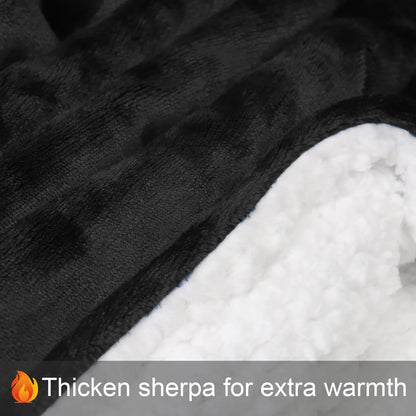 Hoodie Sherpa Fleece Oversized Wearable Hooded Blanket Sweatshirt