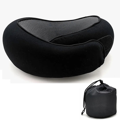 Travel Neck Pillow Memory Foam U-shaped Pillow Snail Style Travel Neck Support Portable Adjustable Soft Noon Break Sleep Pillows - StarWorths